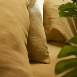 EMINZA Drap plat gaze de coton (240 x 300 cm) Gaïa Jaune safran Outlet