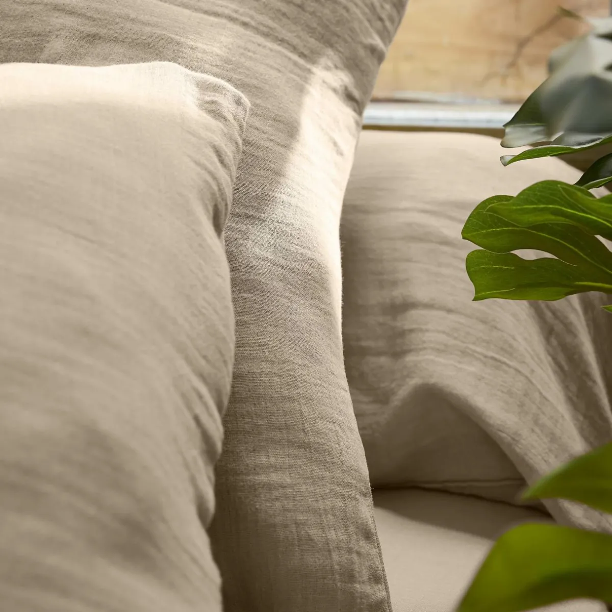 EMINZA Drap plat gaze de coton (270 x 300 cm) Gaïa Ficelle