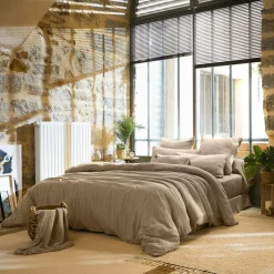 EMINZA Drap plat gaze de coton (270 x 300 cm) Gaïa Ficelle