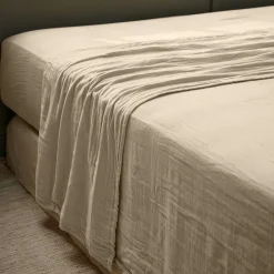 EMINZA Drap plat gaze de coton (240 x 300 cm) Gaïa Ficelle Outlet