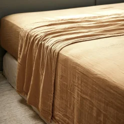EMINZA Drap plat gaze de coton (270 x 300 cm) Gaïa Camel Sale