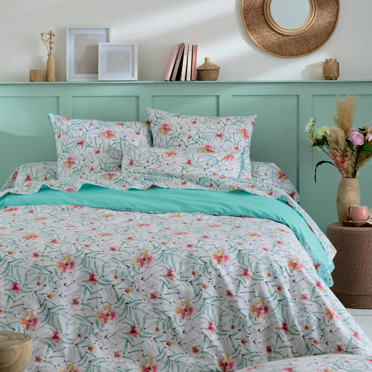 TRADI LINGE Drap plat percale de coton (280 x 325 cm) Roxane Multicolore Online