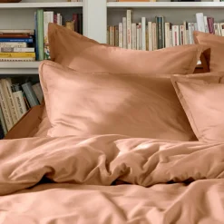 EMINZA Drap plat percale de coton (240 x 300 cm) Cali Rose Pêche Sale