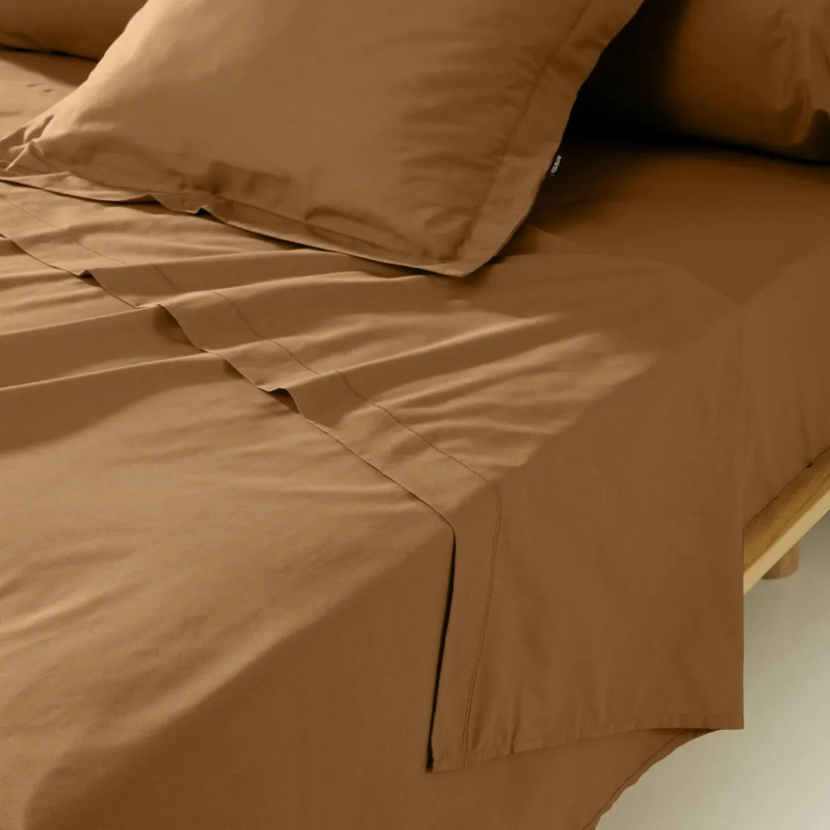 EMINZA Drap plat percale de coton (270 x 300 cm) Cali Camel Online