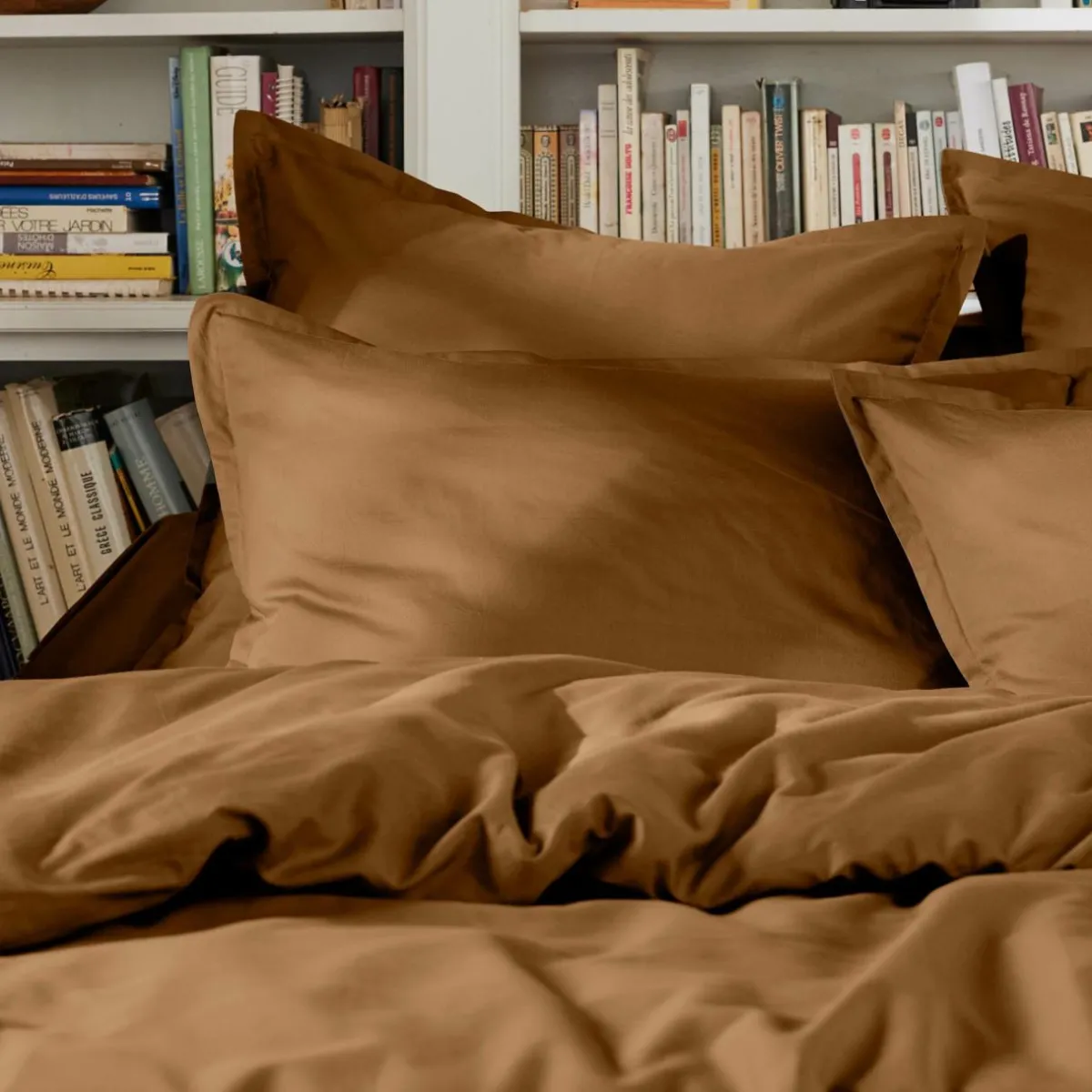 EMINZA Drap plat percale de coton (270 x 300 cm) Cali Camel Online
