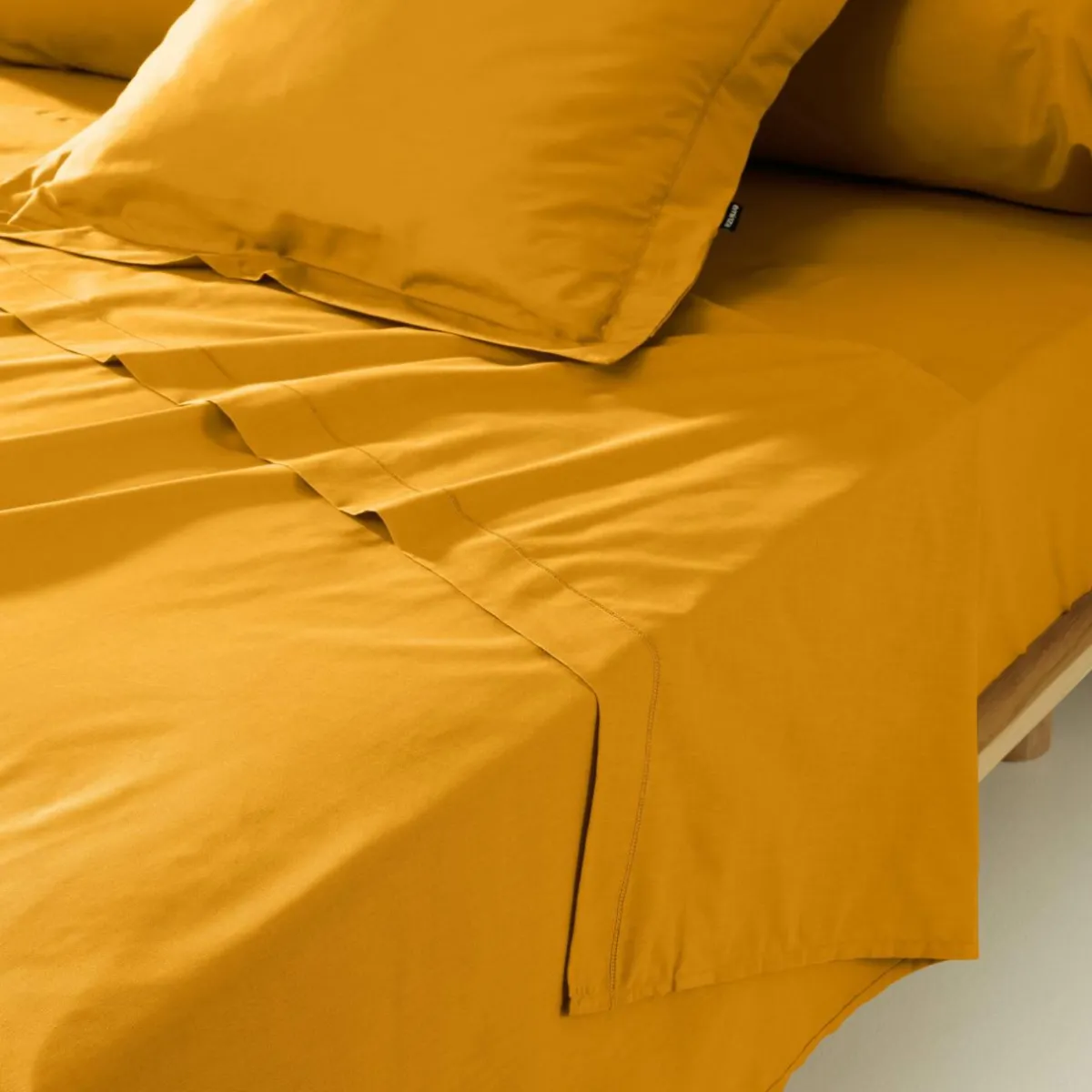 EMINZA Drap plat percale de coton (270 x 300 cm) Cali Jaune moutarde Best