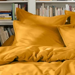 EMINZA Drap plat percale de coton (270 x 300 cm) Cali Jaune moutarde Best