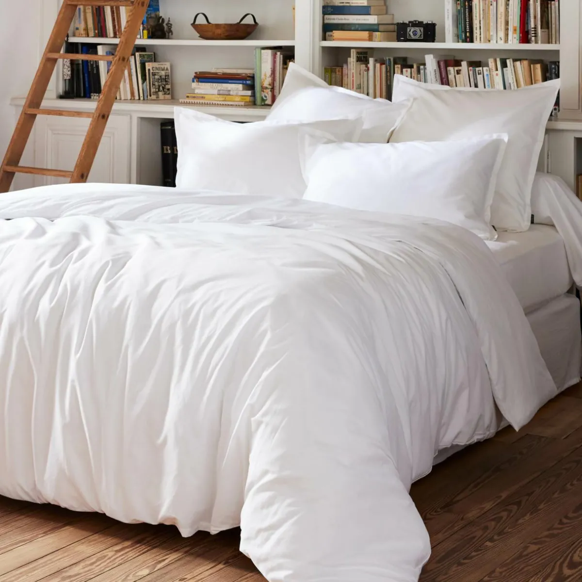 EMINZA Drap plat percale de coton (240 x 300 cm) Cali Blanc Best