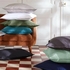 EMINZA Drap plat percale de coton (180 x 290 cm) Cali Bleu canard Discount
