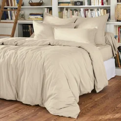 EMINZA Drap plat percale de coton (180 x 290 cm) Cali Beige