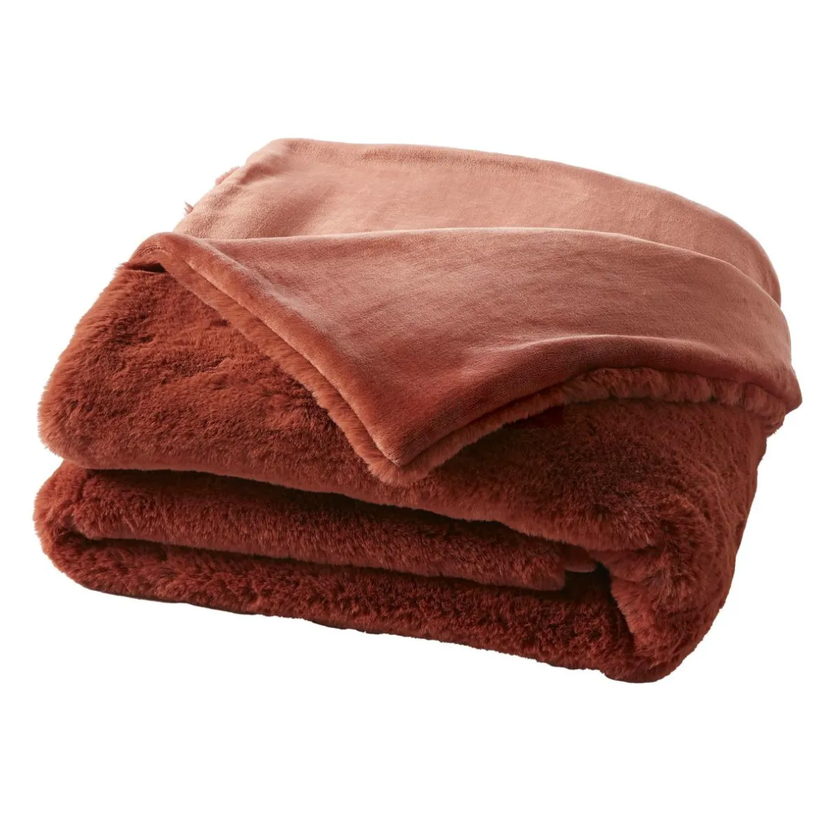 EMINZA Édredon fausse fourrure (90 x 220 cm) Finn Terracotta Online
