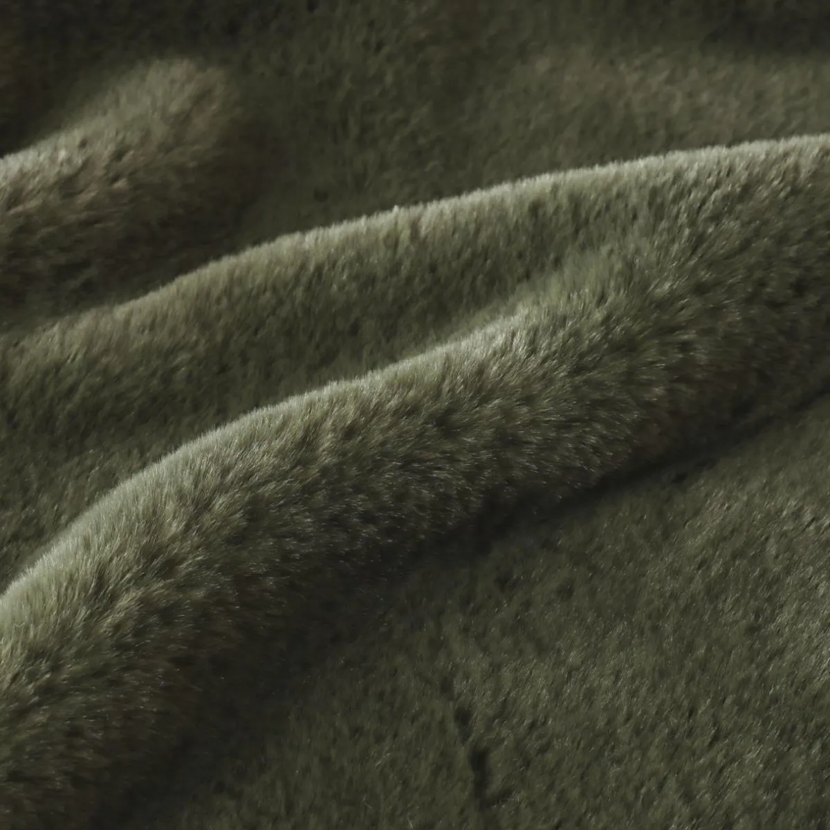 EMINZA Édredon fausse fourrure (90 x 220 cm) Finn Vert kaki Discount