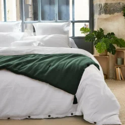 EMINZA Édredon gaze de coton (90 x 200 cm) Gaïa Vert sapin Sale