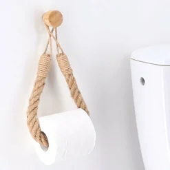 TENDANCE Dérouleur de papier - porte serviette adhésif Easy Chic Corde Naturel Clearance