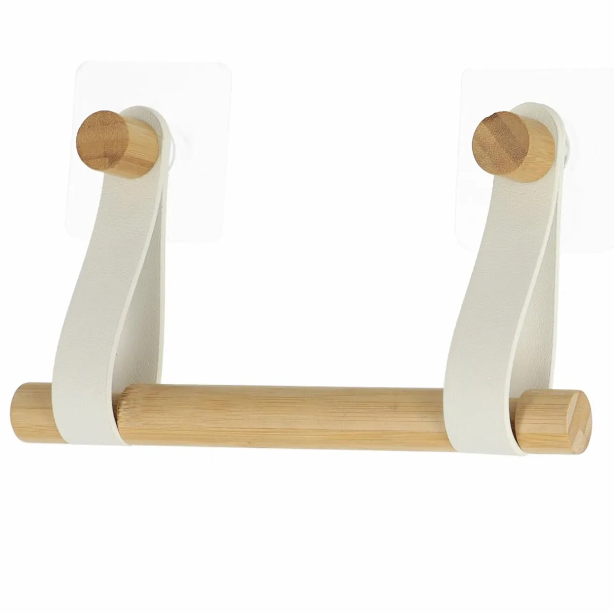 TENDANCE Dérouleur de papier toilette adhésif easy Chic simili cuir Blanc Best