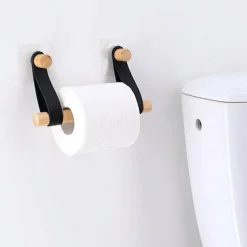 TENDANCE Dérouleur de papier toilette adhésif easy Chic simili cuir Blanc Best