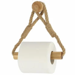 TENDANCE Dérouleur de papier toilette adhésif bambou et corde Easy Chic Naturel New