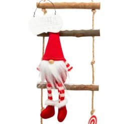 JJA Echelle en bois à suspendre (H115 cm) Les lutins coquins Rouge New