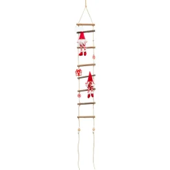 JJA Echelle en bois à suspendre (H115 cm) Les lutins coquins Rouge New