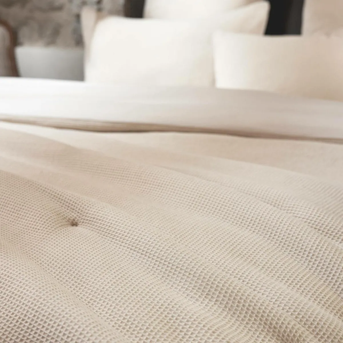 EMINZA Edredon coton nid d'abeille (90 x 220 cm) Eva Beige Sale