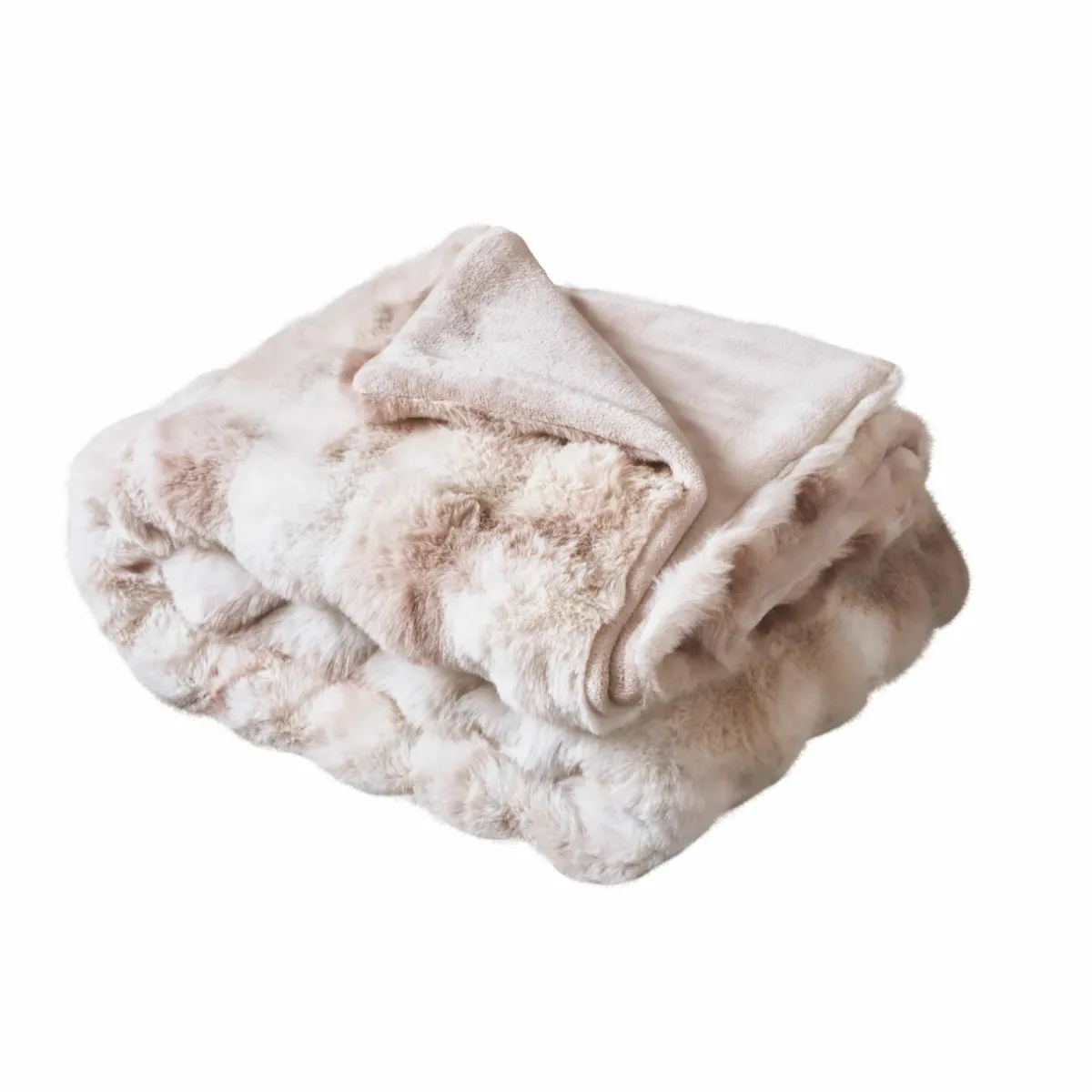 EMINZA Edredon fausse fourrure (90 x 220 cm) Toronto Taupe New