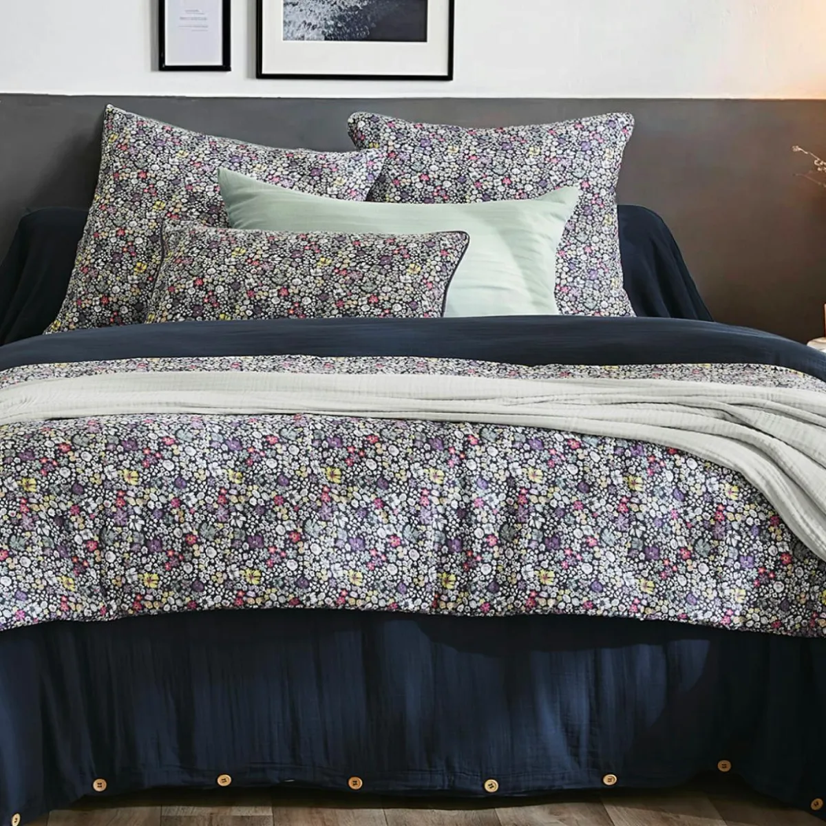EMINZA Edredon gaze de coton (90 x 200 cm) Elya Violet Clearance