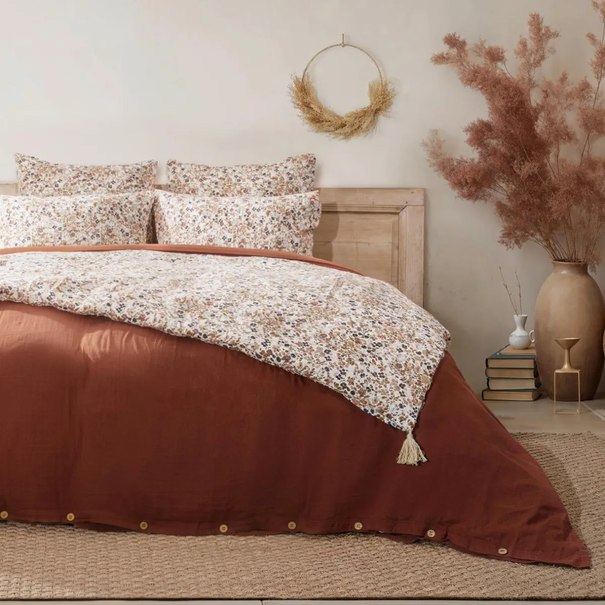 EMINZA Edredon gaze de coton (90 x 200 cm) Constance pampa Beige Outlet