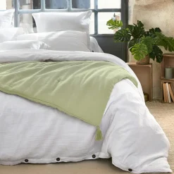 EMINZA Edredon gaze de coton (150 x 150 cm) Gaïa Vert tilleul Discount