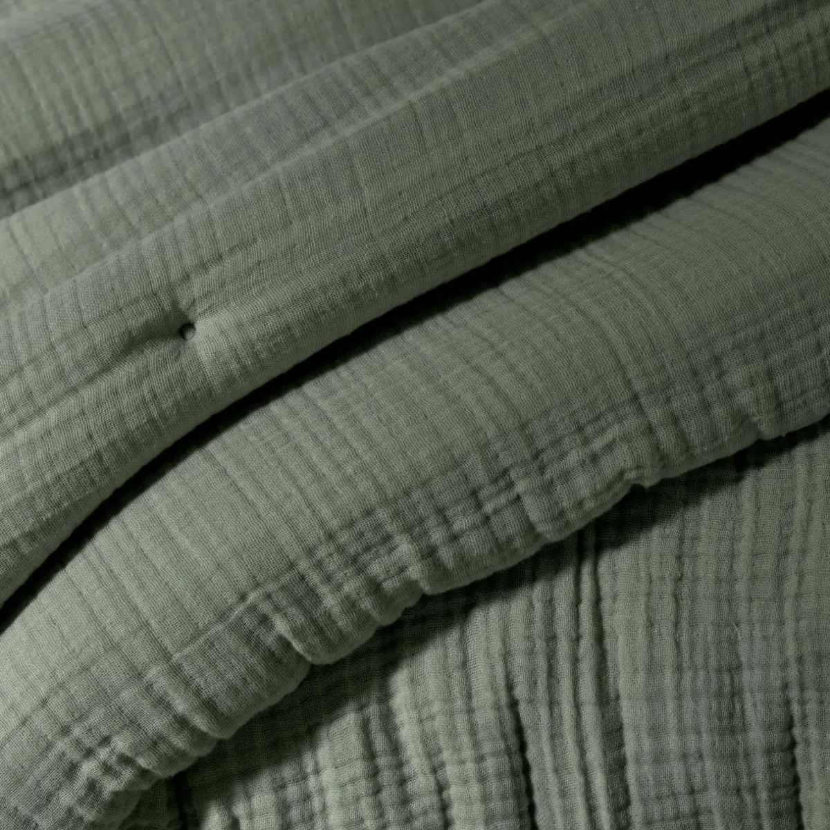 EMINZA Edredon quadruple gaze de coton (90 x 220 cm) Victoria x Gaïa Vert romarin Sale