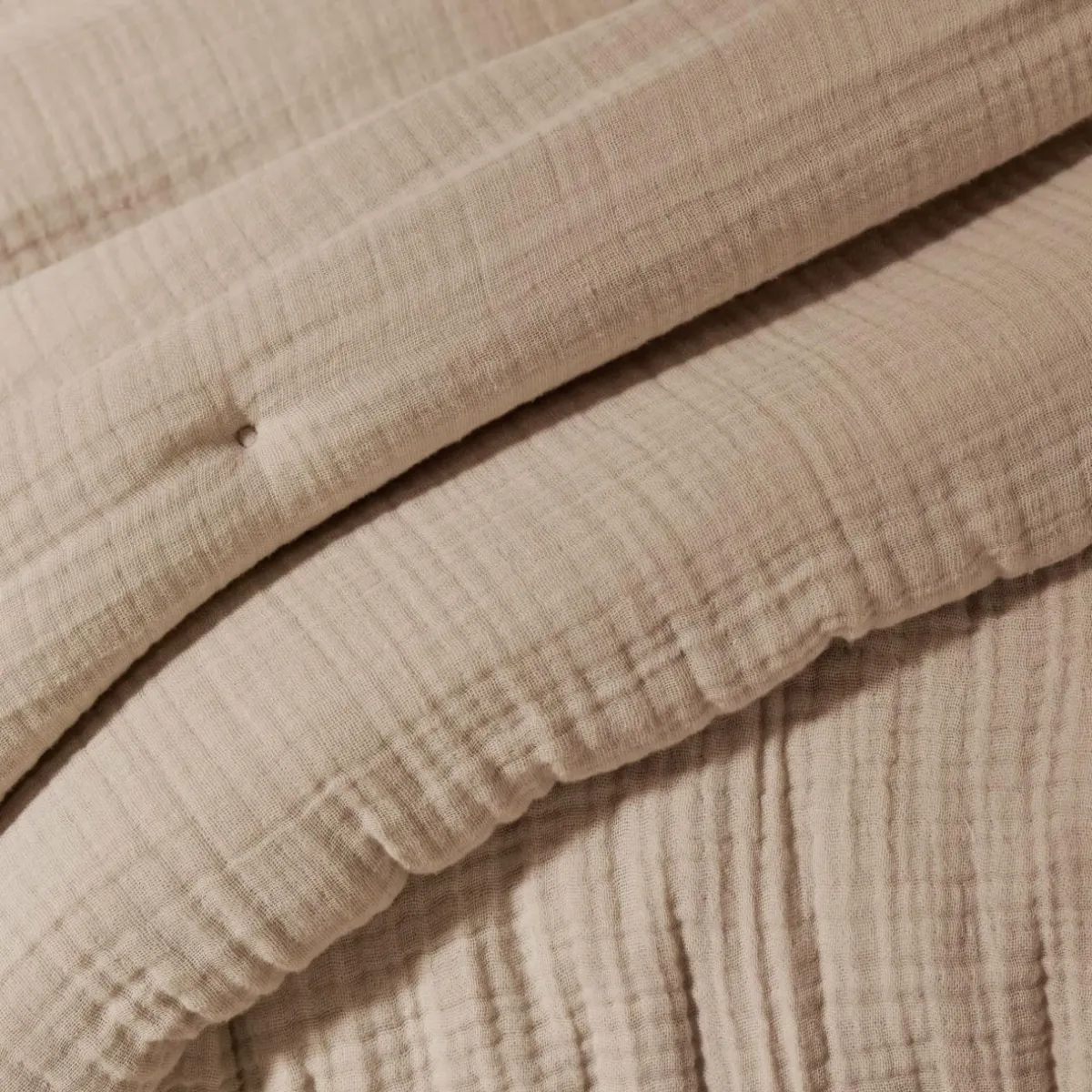 EMINZA Edredon quadruple gaze de coton (90 x 220 cm) Victoria x Gaïa Ficelle Outlet