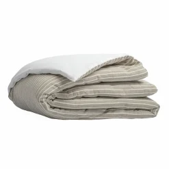 EMINZA Edredon réversible coton texturé et percale (90 x 220 cm) Alice Ecru New