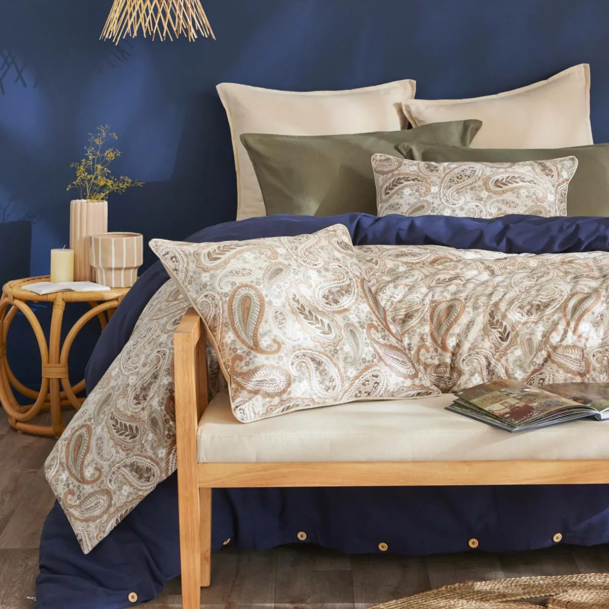 EMINZA Edredon velours (90 x 220 cm) Dolores Beige New