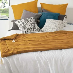 ATMOSPHERA Edredon velours (80 x 180 cm) Slow Jaune ocre Best
