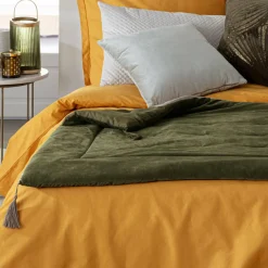 ATMOSPHERA Edredon velours (80 x 180 cm) Sonia Vert kaki Outlet