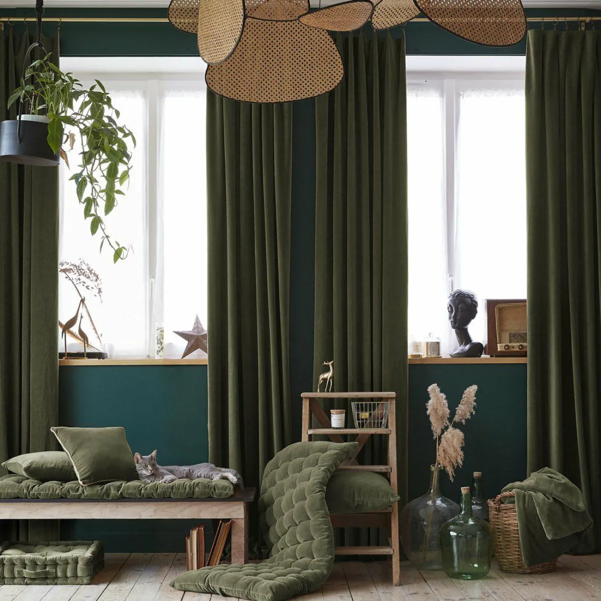 EMINZA Edredon velours de coton (90 x 200 cm) Victor thym Vert Best
