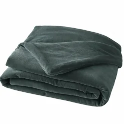 EMINZA Edredon velours de coton (90 x 200 cm) Victor Gris ardoise Best