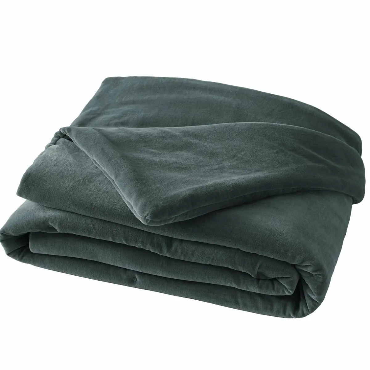 EMINZA Edredon velours de coton (90 x 200 cm) Victor Gris ardoise Best