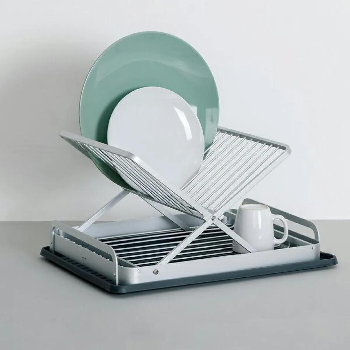 5 Five Simply Smart Egouttoir de cuisine pliant en aluminium (44 x 31 cm) Splash Gris Hot