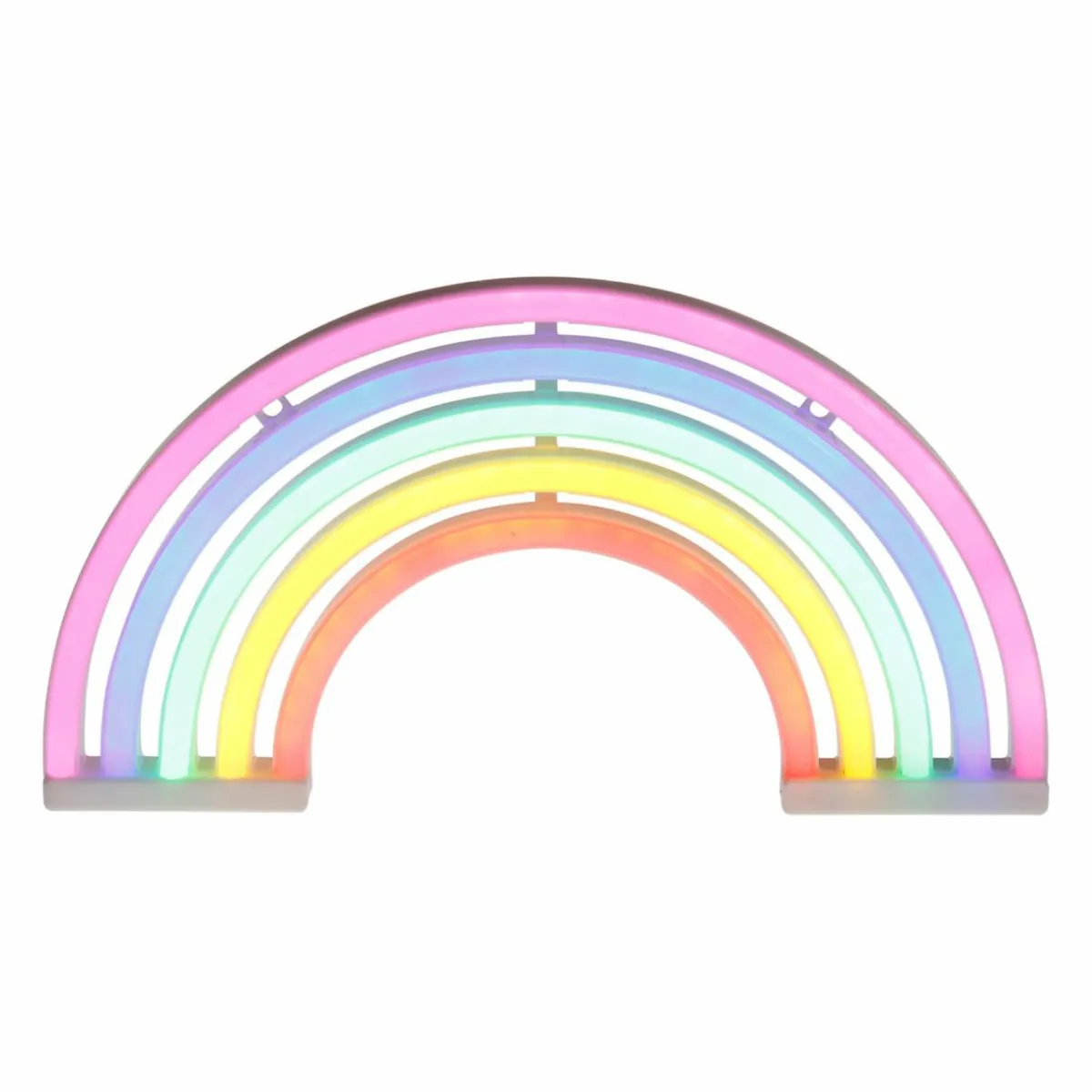 OSTARIA Enseigne lumineuse néon à piles (H16 cm) Arc en Ciel Multicolore New