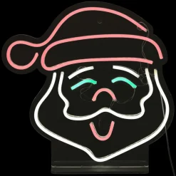 JJA Enseigne lumineuse USB (H35 cm) Néon Tête de Père Noël Multicolore Clearance