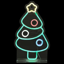 JJA Enseigne lumineuse USB (H40 cm) Néon Sapin de Noël Multicolore Discount