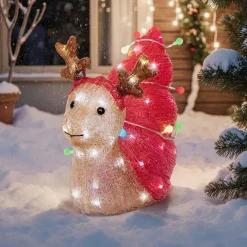 EMINZA Escargot de Noël lumineux 70 LED (34 cm) Bruno et blanc froid Rouge New