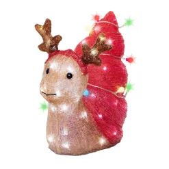 EMINZA Escargot de Noël lumineux 70 LED (34 cm) Bruno et blanc froid Rouge New