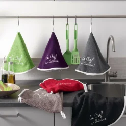 DOUCEUR D'INTERIEUR Essuie-main (60 cm) Cuistot Anthracite Gris foncé Online