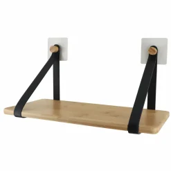 TENDANCE Etagère adhésive bambou (40 x H20 cm) Easy Chic Noir Hot
