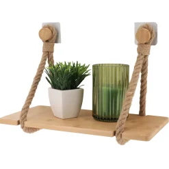 TENDANCE Etagère adhésive bambou (40 x H20 cm) Cordes Naturel Outlet