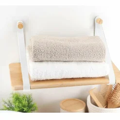 TENDANCE Etagère adhésive bambou (40 x H20 cm) Easy Chic Blanc Outlet