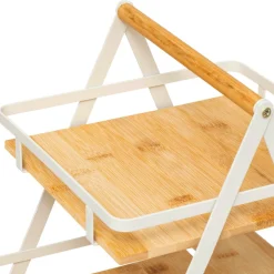 5 Five Simply Smart Etagère cuisine transportable en bois 2 niveaux avec anse (H29 cm) Ordera he Blanc Outlet
