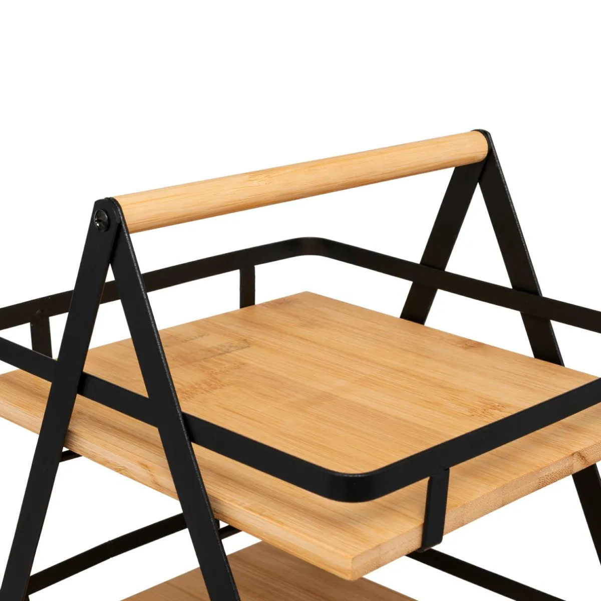 5 Five Simply Smart Etagère cuisine transportable en bois 2 niveaux avec anse (H29 cm) Ordera Noir New
