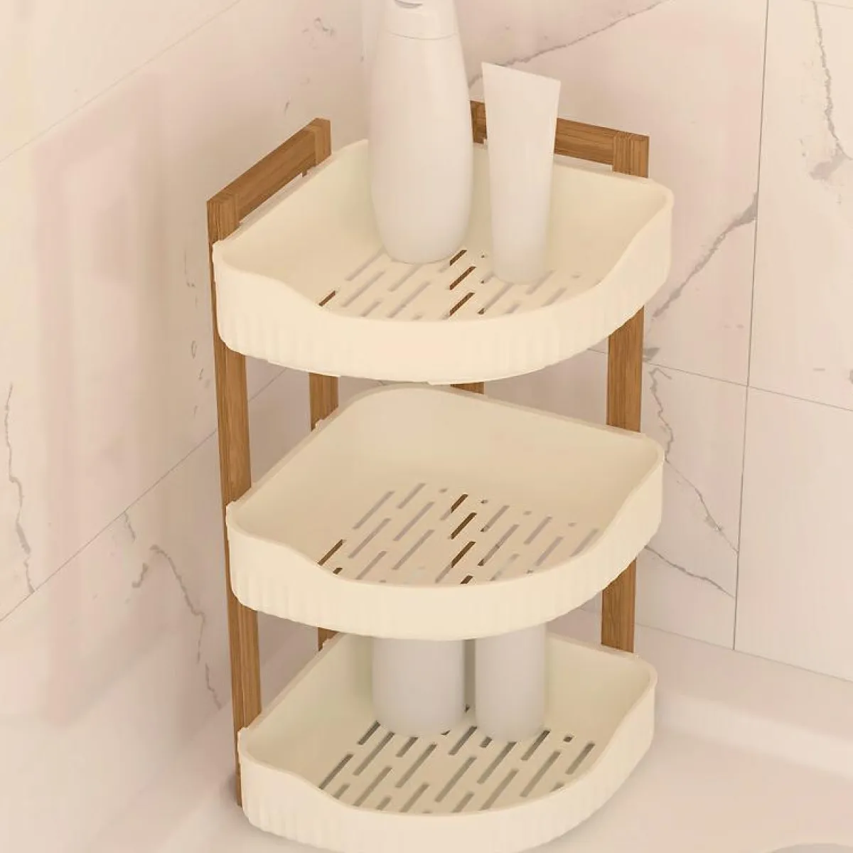 5 Five Simply Smart Etagère d'angle salle de bain 3 niveaux (H45 cm) Natureo Blanc Clearance